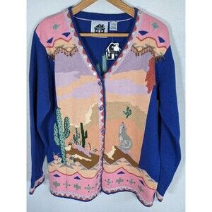 NWT Storybook Knits Cardigan *Rare* 1990's Vtg. "Cayote View" Southwest Knit